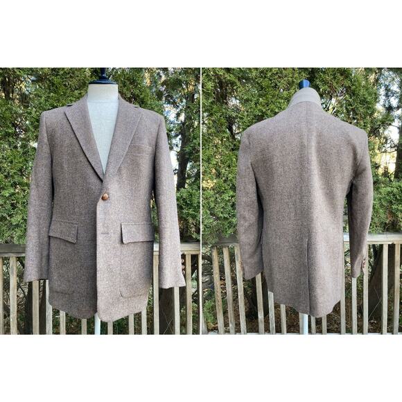 Size fits 40-42 100% Wool Tweed Sport Coat Blazer Jacket Winter - Picture 1 of 4
